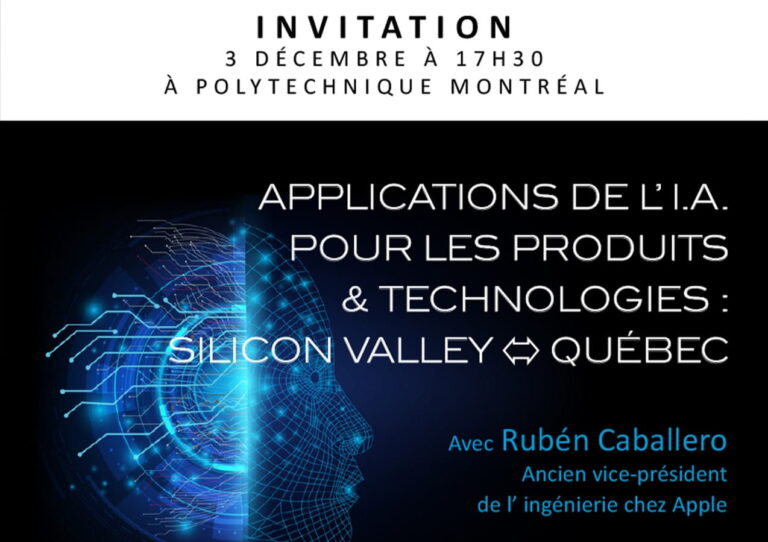 Applications de l’I.A. pour les Produits & Technologies: Silicon Valley – Québec